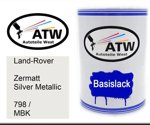 Land-Rover, Zermatt Silver Metallic, 798 / MBK: 500ml Lackdose, von ATW Autoteile West.